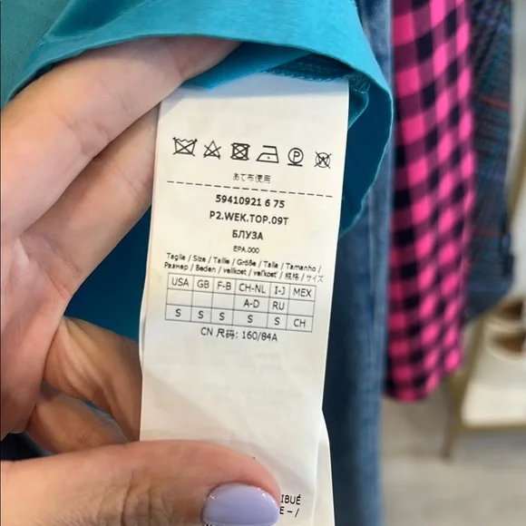 Weekend Max Mara Blue Ruffled Sleeveless Blouse - Picture 6 of 6